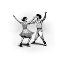 rock dancing couple  tattoo design idea