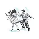 rock dancing couple  tattoo design idea