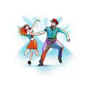 rock dancing couple  tattoo design idea