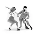 rock dancing couple  tattoo design idea