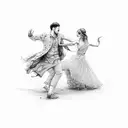 rock dancing couple  tattoo design idea