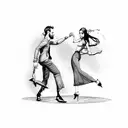 rock dancing couple  tattoo design idea