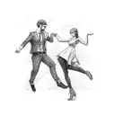 rock dancing couple  tattoo design idea