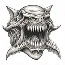 shark jaw skull tattoo design idea