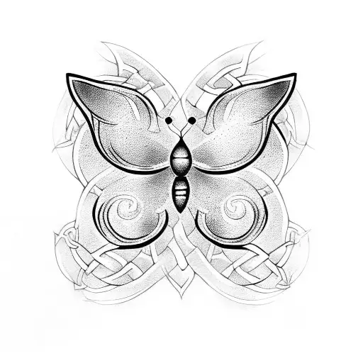 celtic knot butterfly tattoo design idea