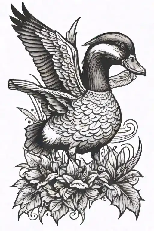 duck hunting tattoo design idea