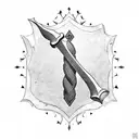 medieval flail weapon tattoo design idea