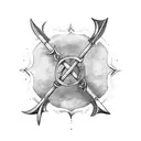 medieval flail weapon tattoo design idea