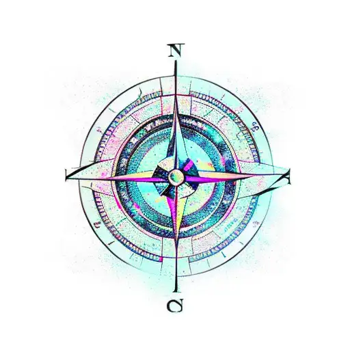 feminine broken compass tattoo design idea