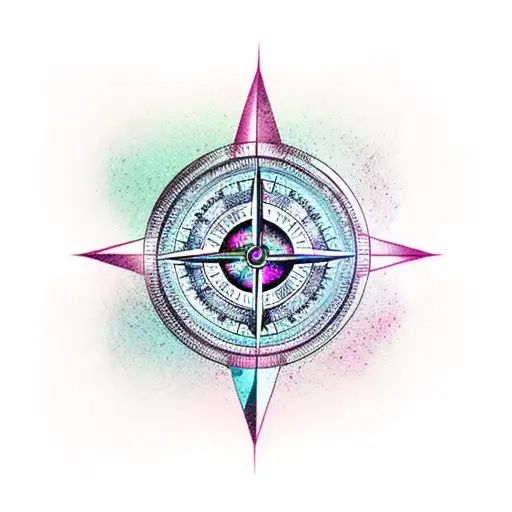 feminine broken compass tattoo design idea