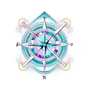 feminine broken compass tattoo design idea