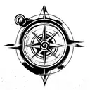 feminine broken compass tattoo design idea