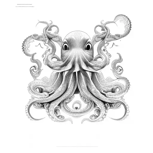 octopus music movie theater fine lines tattoo design idea