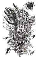 ghost hunting phasmophobia ghosts horror banshee screaming in mirror handprint  tattoo design idea