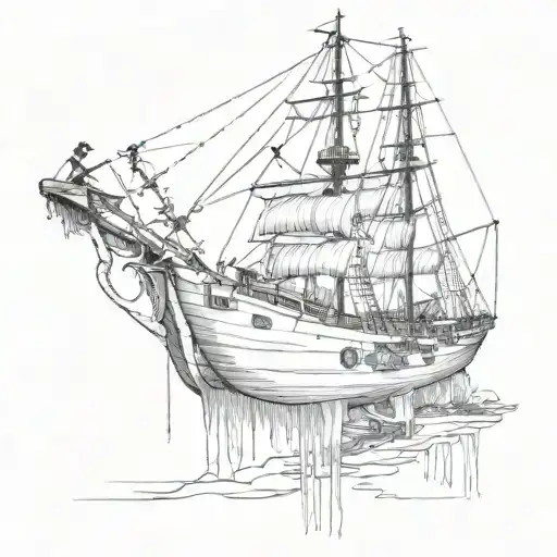 simple series of unfortunate events damocles dock tattoo design idea