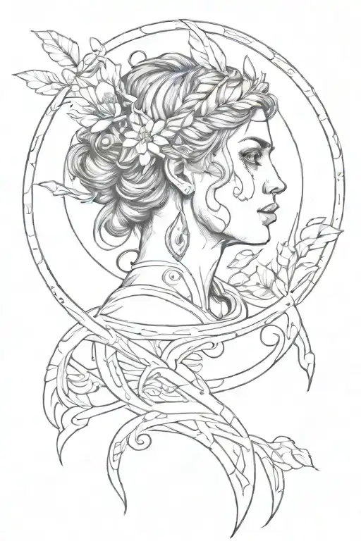 Tattoo in ancient Greek style, tied to mythology, associated with the name Helen tattoo design idea