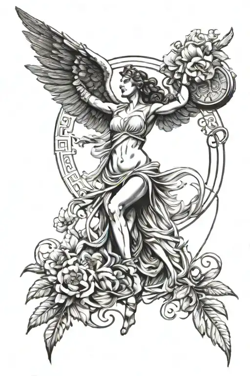 Tattoo in ancient Greek style, tied to mythology, associated with the name Helen tattoo design idea