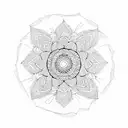 mandala and flowers tattoo design idea