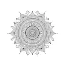 mandala and flowers tattoo design idea