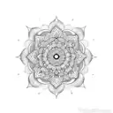 mandala and flowers tattoo design idea