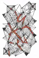 shape pattern representing the red string of fate  tattoo design idea