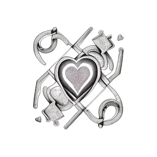 heart puzzle with 5 puzzle pieces tattoo design idea