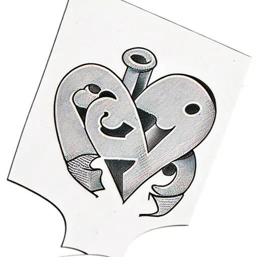 heart puzzle with 5 puzzle pieces tattoo design idea