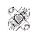 heart puzzle with 5 puzzle pieces tattoo design idea