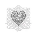 heart puzzle with 5 puzzle pieces tattoo design idea