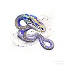 snake with Galaxy Print with dotwork tattoo design idea