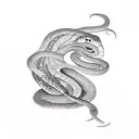 snake with Galaxy Print with dotwork tattoo design idea