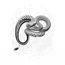 snake with Galaxy Print with dotwork tattoo design idea