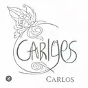 Name "carlos" tattoo design idea