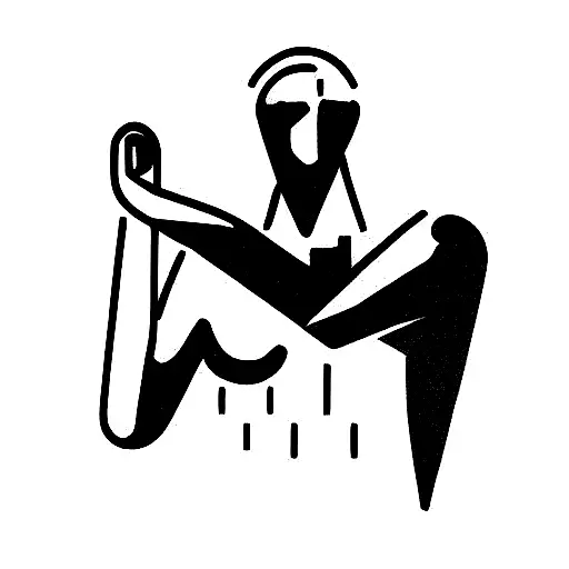self made man statue tattoo design idea