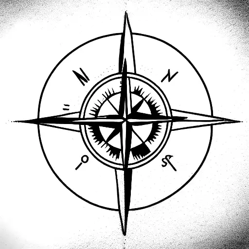 Compass tattoo design idea