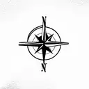 Compass tattoo design idea