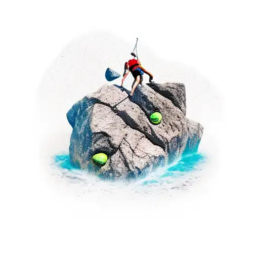 Rock climbing tattoo design idea