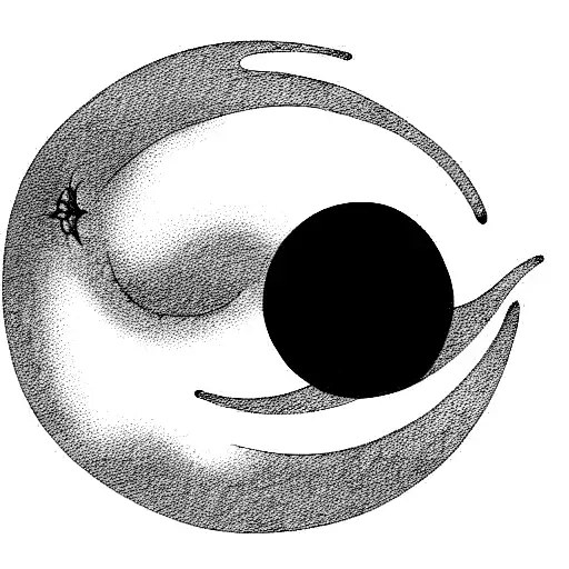 waning crescent moon crying for an unborn baby tattoo design idea
