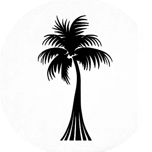 citation jet flying over a palm tree tattoo design idea