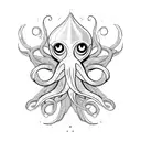 squid surfing tattoo design idea