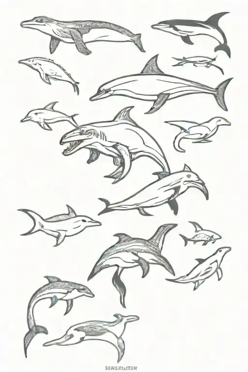 Dinosaur, dolphin, dog, horse, cat, butterfly, Orca, 17 tattoo design idea