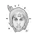 asap rocky tattoo design idea