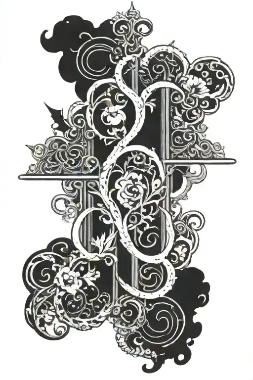 black negative space Clancy midnight gospel  tv show tattoo design idea