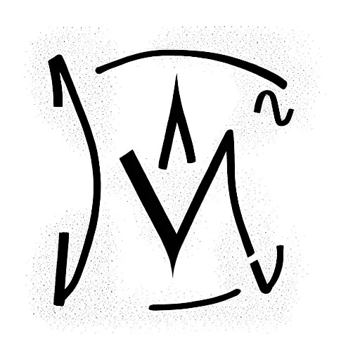 "AMB" letters, where "M" is formed as a crown tattoo design idea