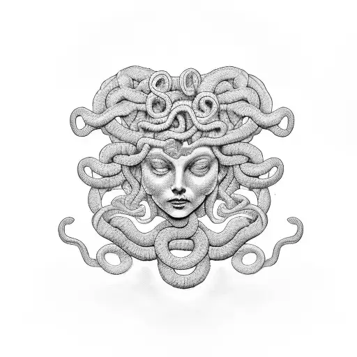 medusa with a semi colon tattoo tattoo design idea