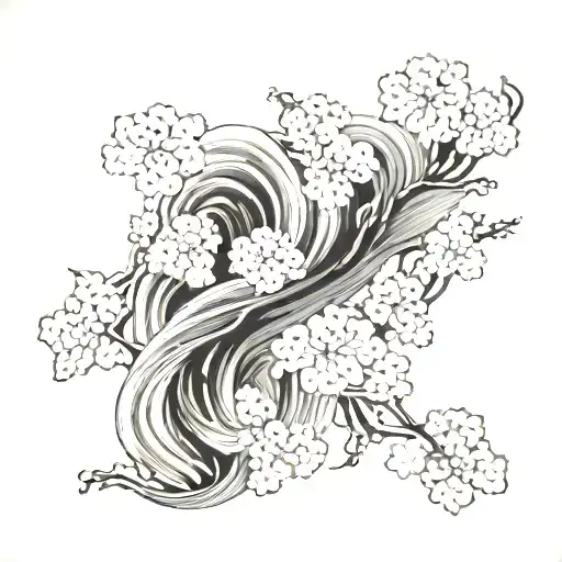 Suminagashi and Japanese tattoo design idea
