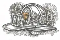 Firefighter helmet tattoo design idea