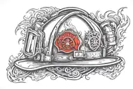 Firefighter helmet tattoo design idea