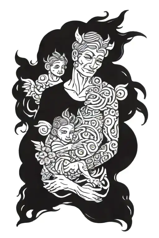 maternal family and paternal family tattoo design idea