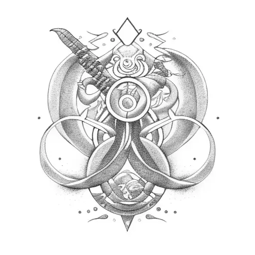 zodiac sign Libra and Pisces tattoo design idea